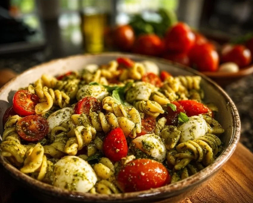 Pesto Caprese Pasta Salad 18 Pesto Caprese Pasta Salad