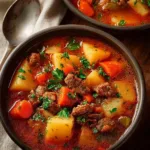 Delicious slow cooker comfort meal with vegetables and tender meat