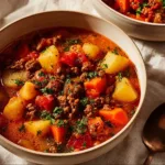 A slow cooker filled with a delicious meal ready to be served