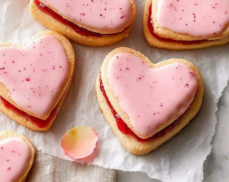 Strawberry Shortbread Cookies 26 Best Heart-Shaped Strawberry Shortbread Cookies