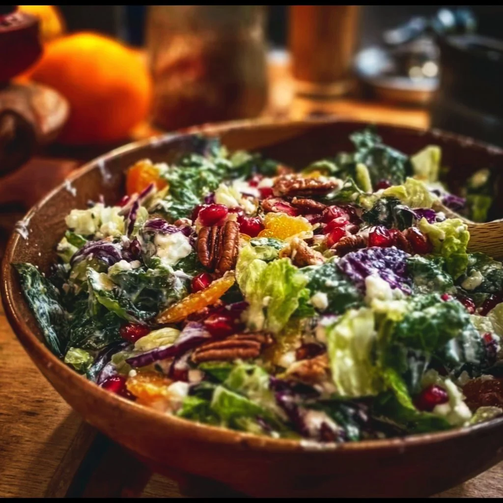 Winter Chopped Salad with White Balsamic Dressing