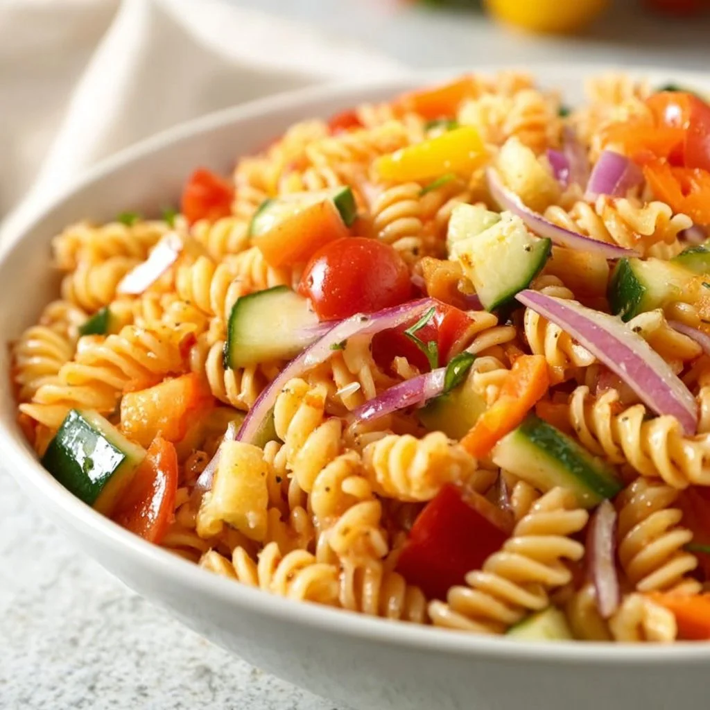Zesty Salad Supreme Pasta Salad 3 Zesty Salad Supreme Pasta Salad with fresh ingredients and vibrant colors