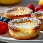 Baby Lemon Impossible Pies with vibrant lemon filling and golden brown crust