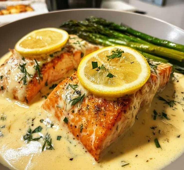 Baked Salmon 25 Baked Salmon with Lemon Butter Cream Sauce