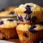 Blueberry lemon muffins fresh out of the oven, perfect for breakfast.