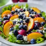 Fresh Blueberry Peach Feta Salad with vibrant colors and textures