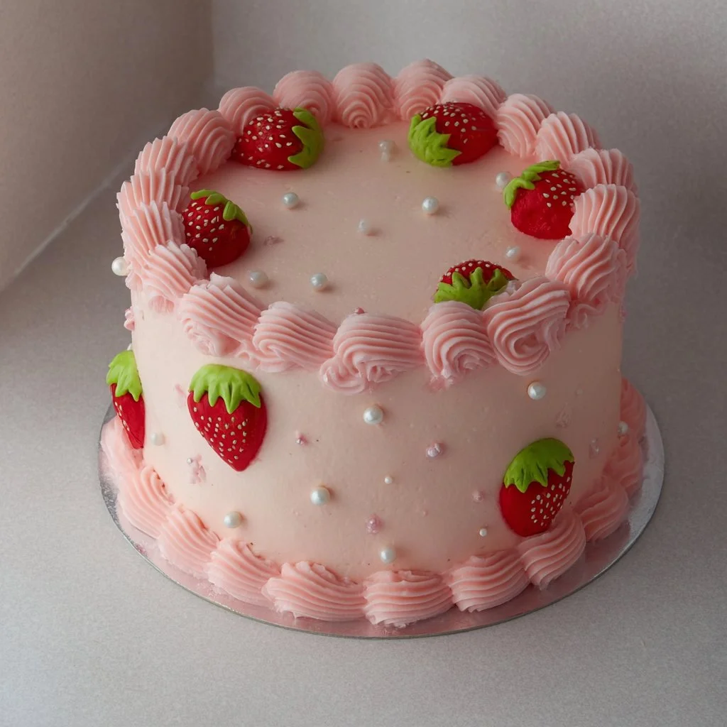 Cake with Little Strawberries 23 Cake with Little Strawberries
