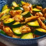 Colorful Chicken Zucchini Stir Fry with vibrant vegetables in a bowl