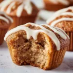 Delicious cinnamon roll protein muffins fresh out of the oven