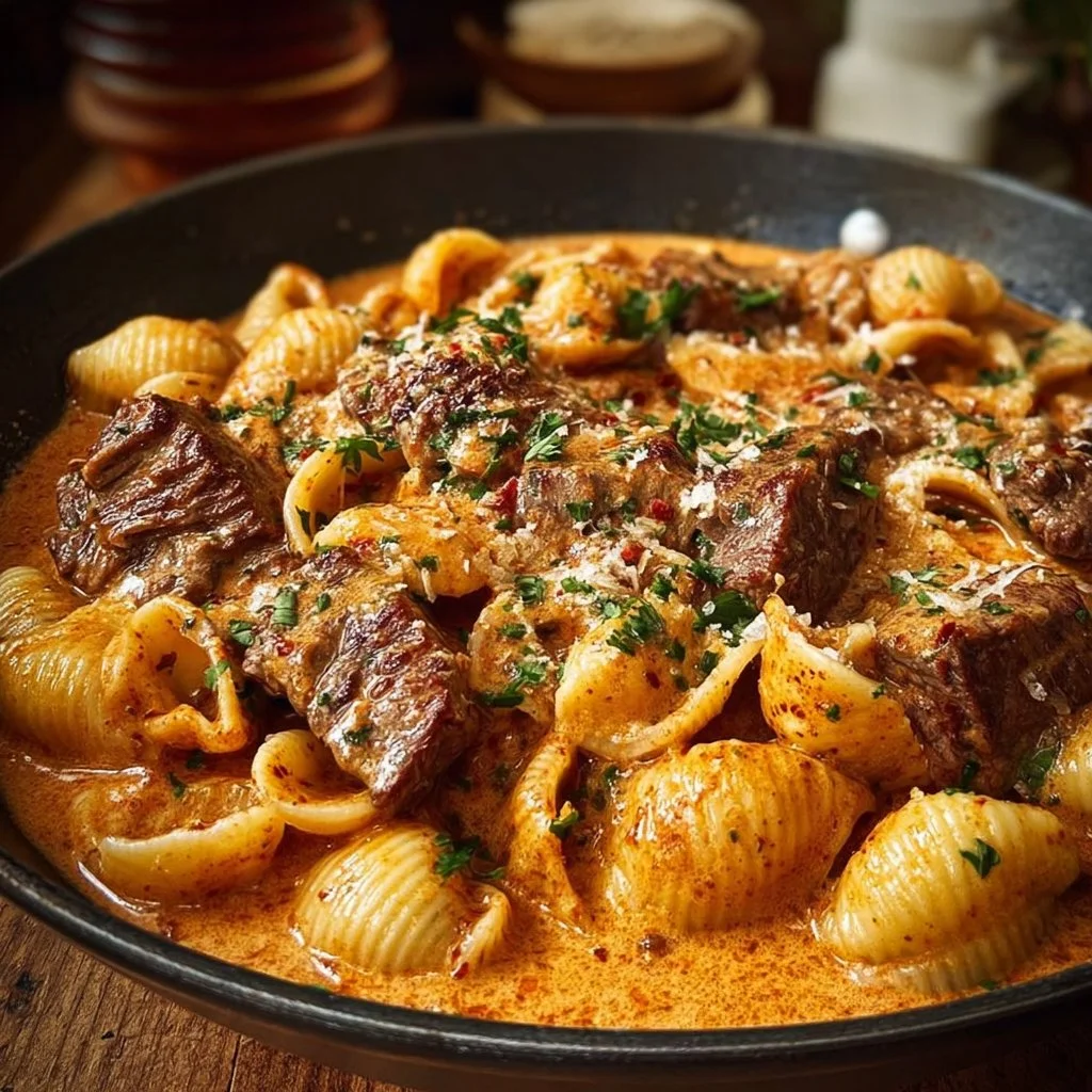 Creamy Paprika Steak and Shells 21 Creamy Paprika Steak and Shells