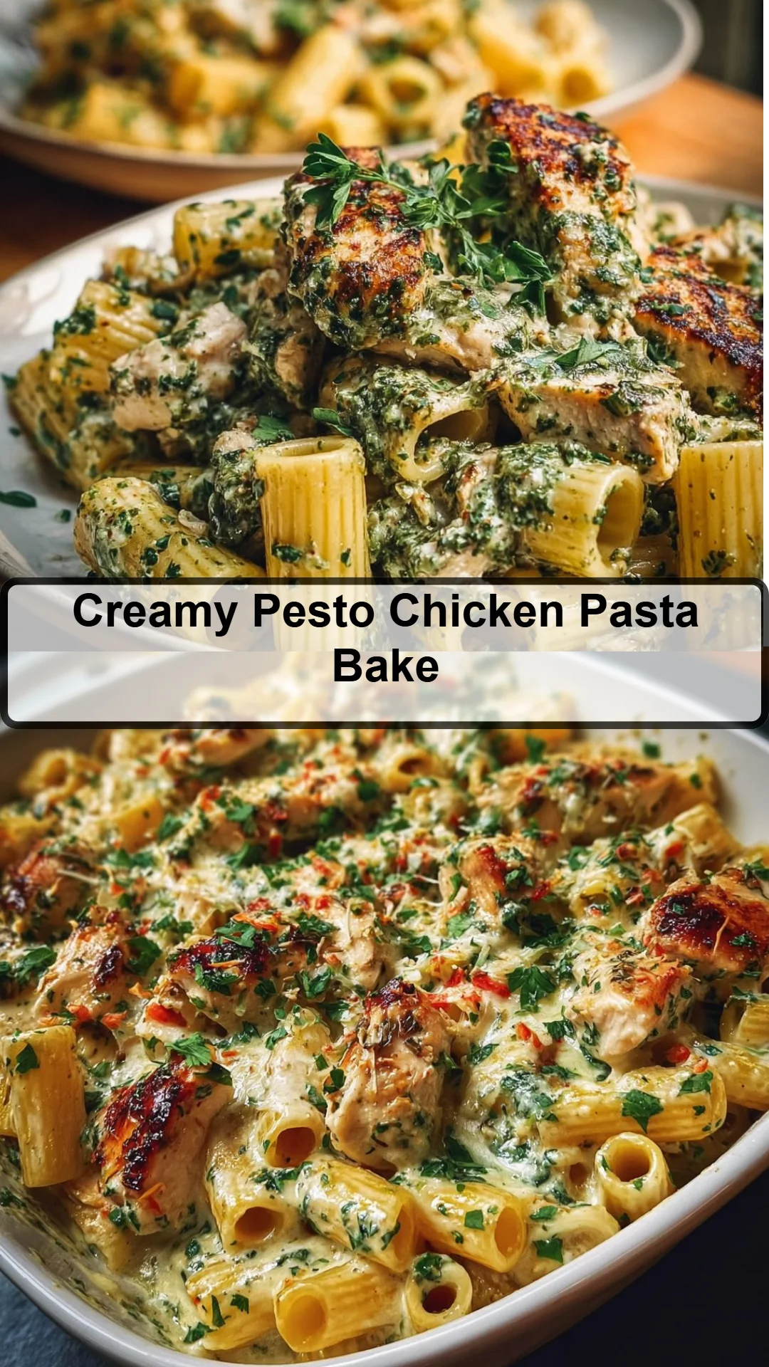 Creamy Pesto Chicken Pasta Bake 8 Creamy Pesto Chicken Pasta Bake