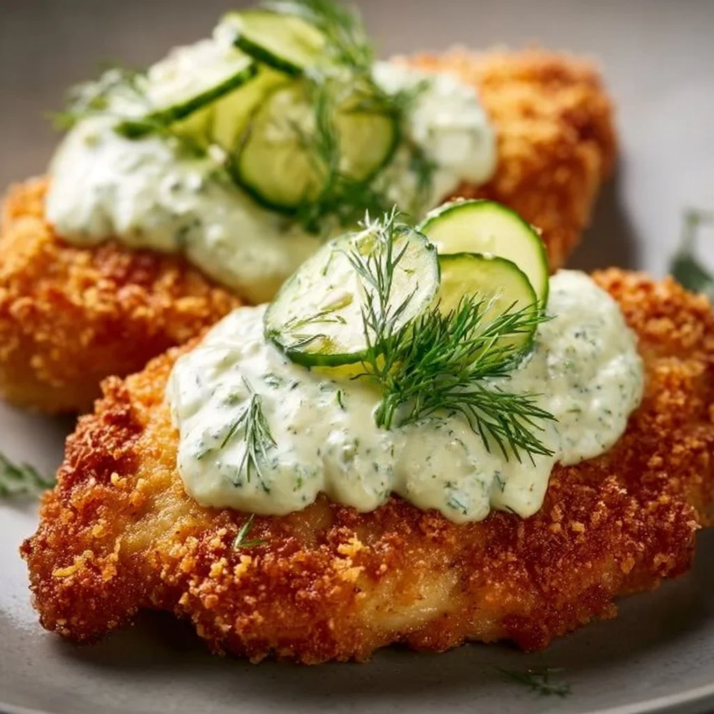 Crispy Dill Pickle Parmesan Chicken 6 Crispy Dill Pickle Parmesan Chicken served with a side of dipping sauce