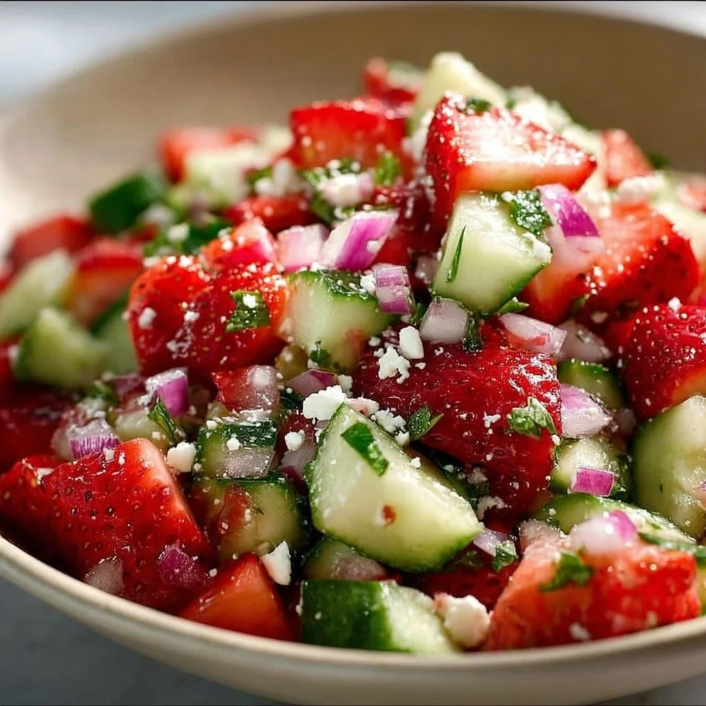 Cucumber Strawberry Feta Salad 19 Refreshing Cucumber Strawberry Feta Salad