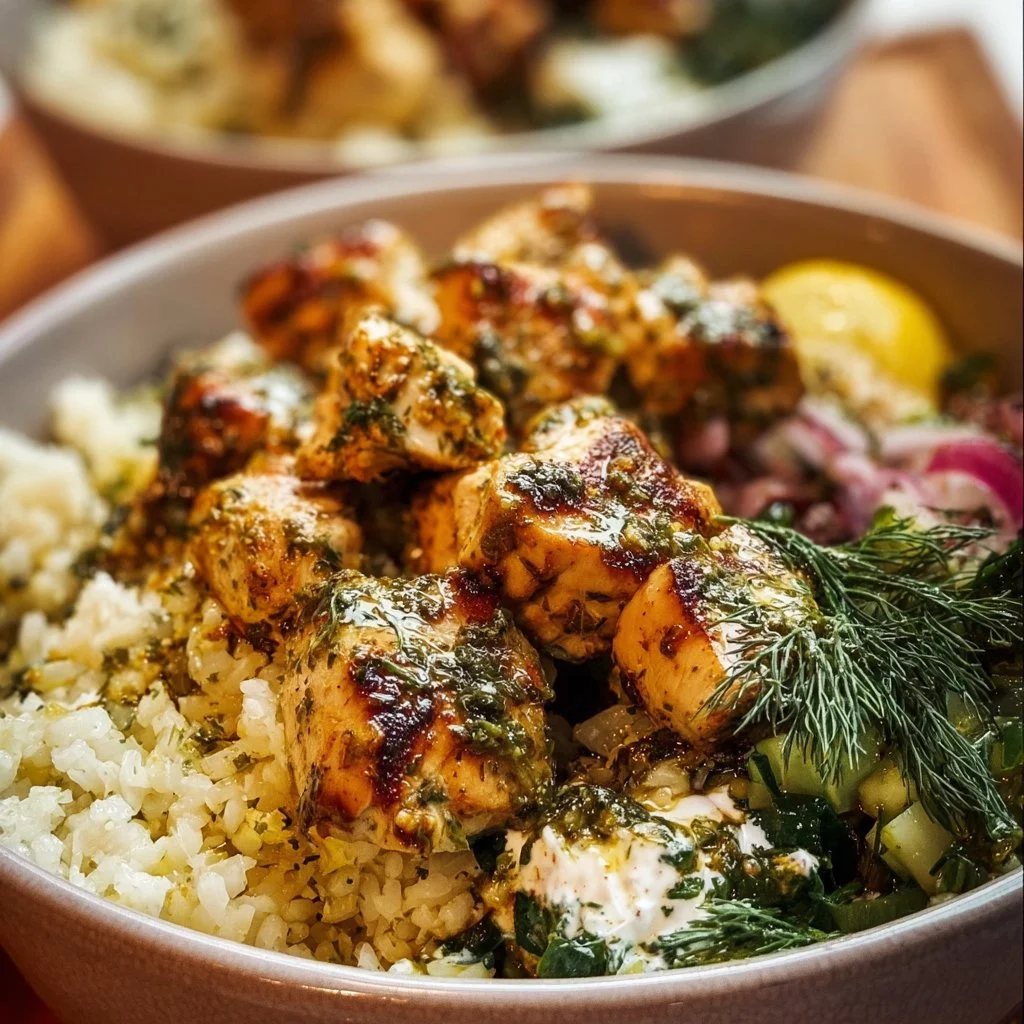 Dill Chicken Bowls 22 High Protein Mediterranean Lemon-Dill Chicken Bowls (Easy & Meal Prep Friendly)