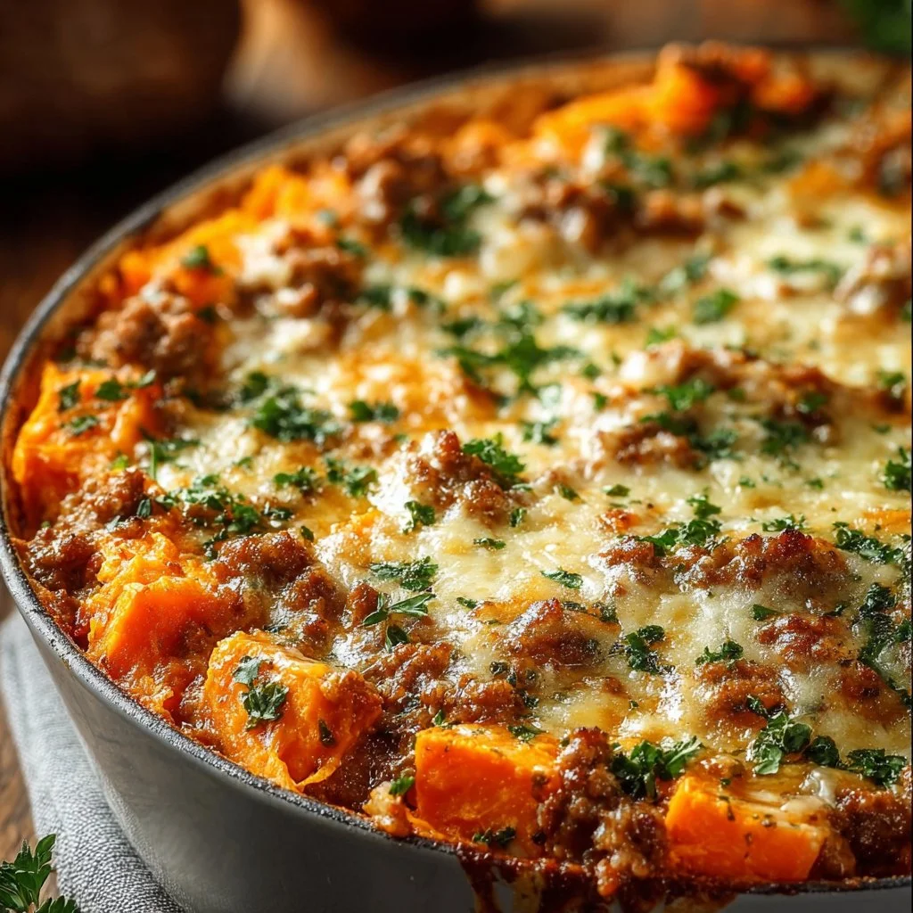 Ground Turkey Sweet Potato Bake