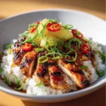 Hawaiian Chicken served with a side of flavorful Coconut Rice