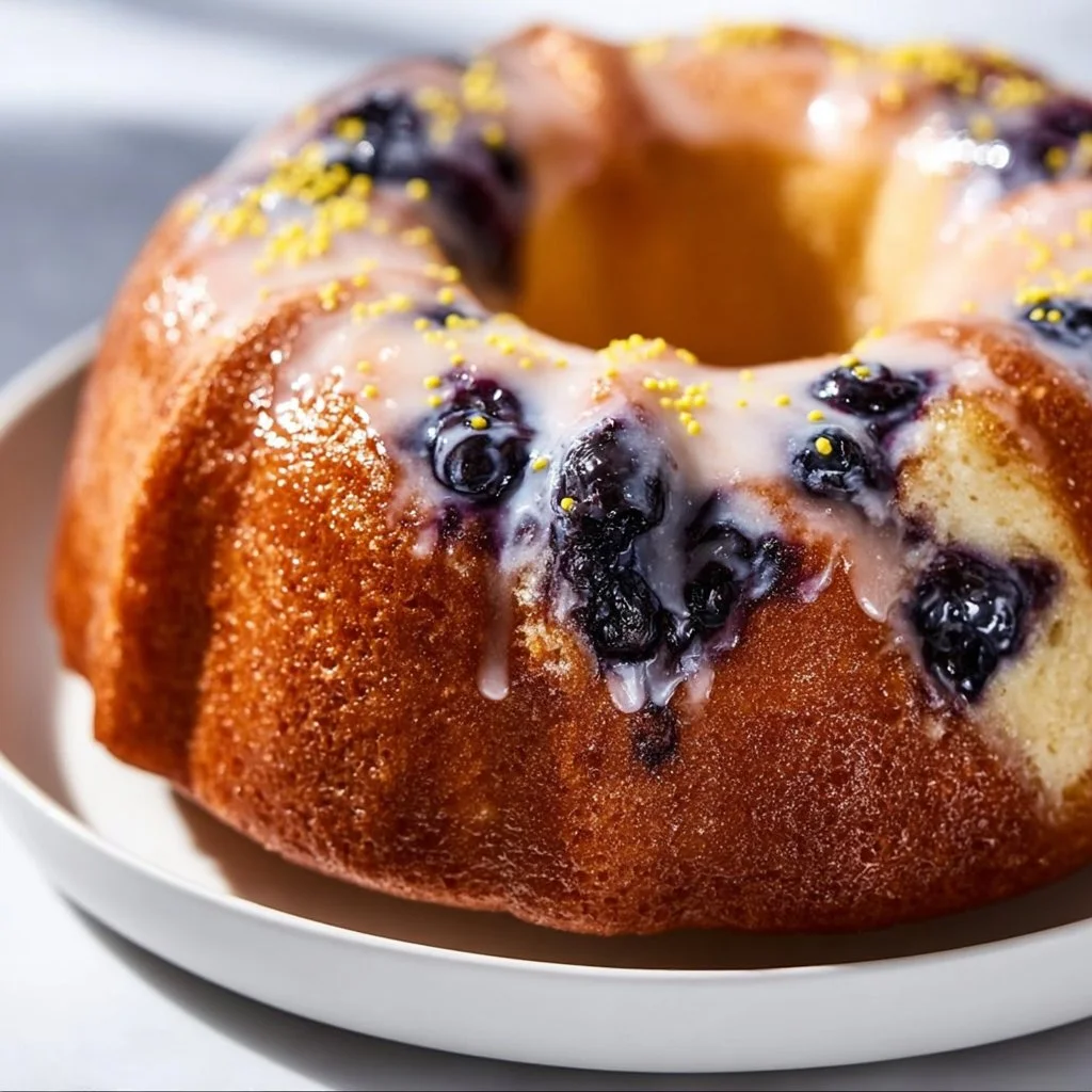Lemon Blueberry Bundt Cake 3 Lemon Blueberry Bundt Cake with fresh blueberries and lemon glaze