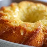 A delicious Lemon Bundt Cake with a smooth lemon glaze on top.