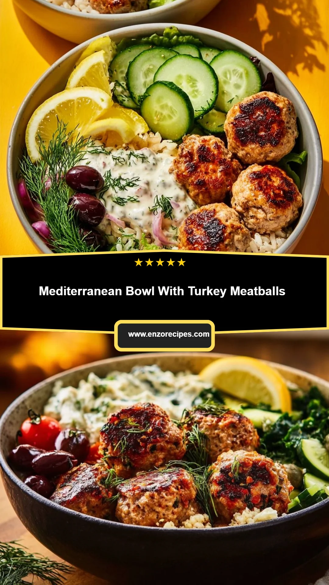 Mediterranean Bowl With Turkey Meatballs 34 Mediterranean Bowl With Turkey Meatballs