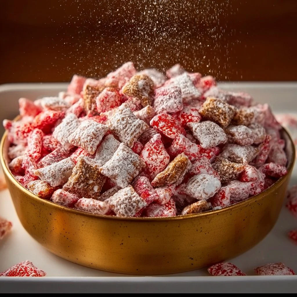 No-Bake Strawberry Shortcake Puppy Chow 19 No-Bake Strawberry Shortcake Puppy Chow