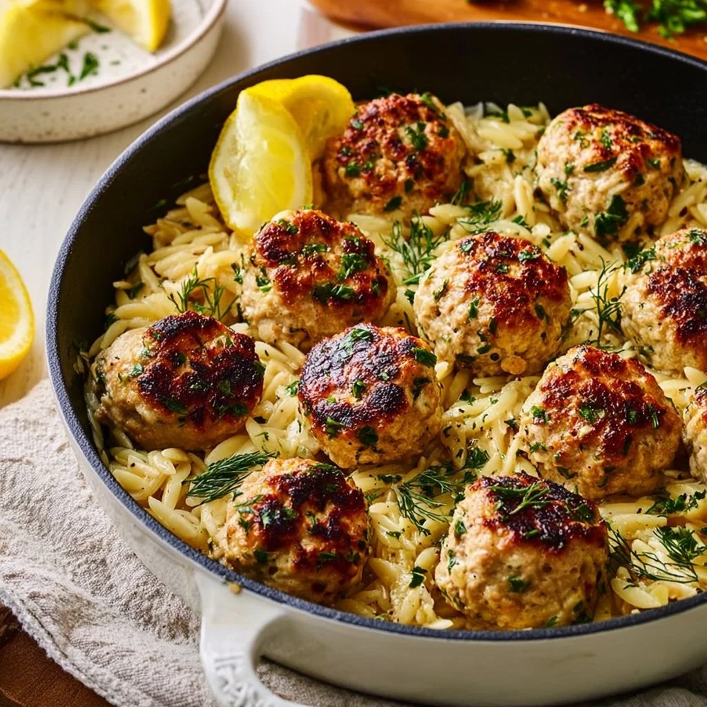 Quick Greek Chicken Meatballs With Lemon Orzo 31 Quick Greek Chicken Meatballs With Lemon Orzo