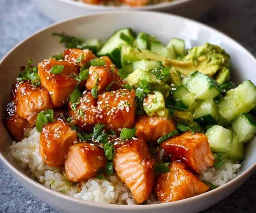 Salmon Rice Bowls 22 Honey Glazed Salmon Rice Bowls