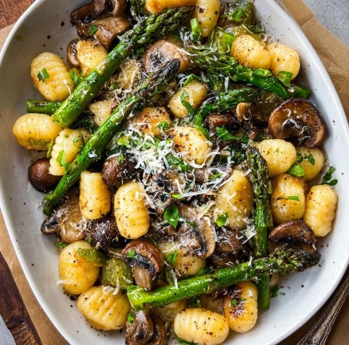 Sheet Pan Asparagus Mushroom 24 Sheet Pan Asparagus Mushroom Gnocchi Recipe