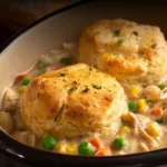 Delicious slow cooker chicken pot pie with flaky crust and vegetables