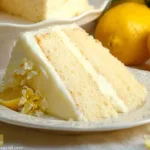Soft and fluffy lemon velvet cake topped with lemon glaze