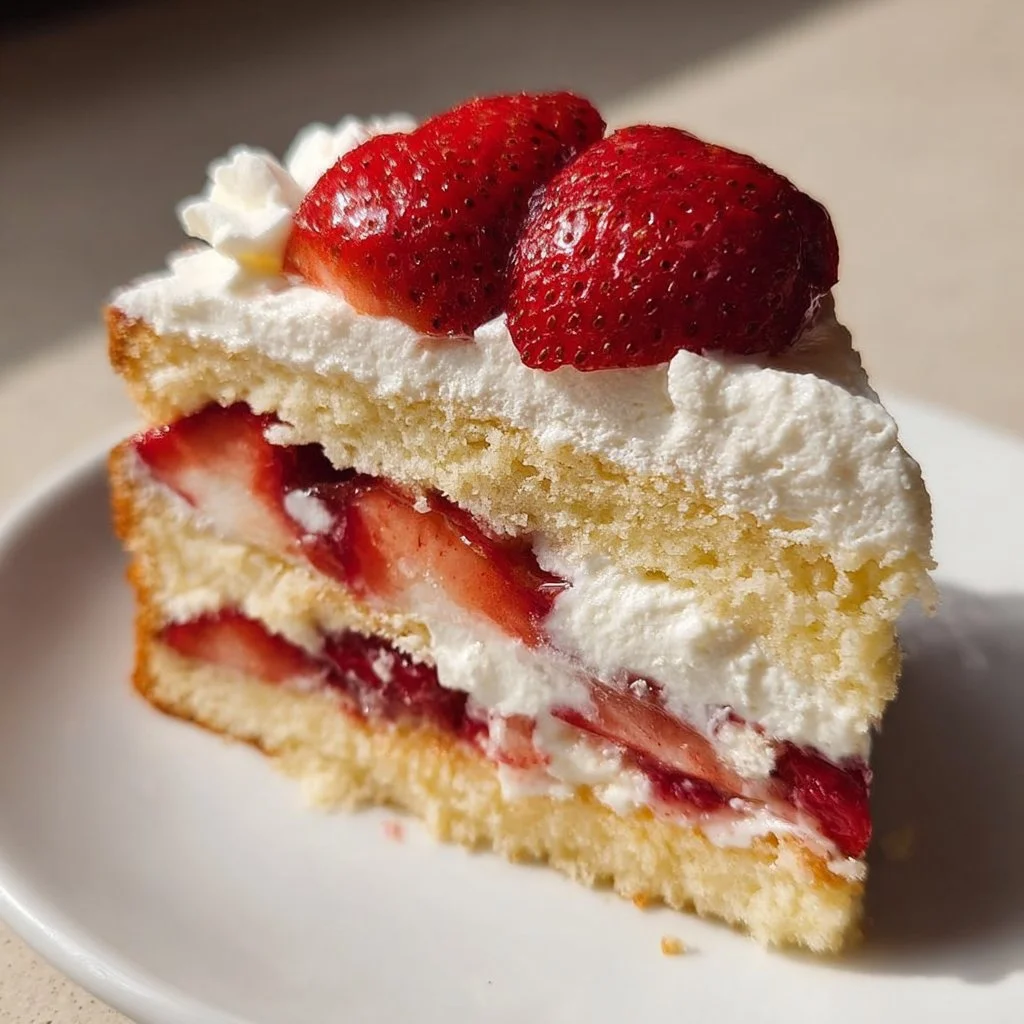 Strawberry Shortcake 6 Delicious slice of strawberry shortcake topped with fresh strawberries and whipped cream