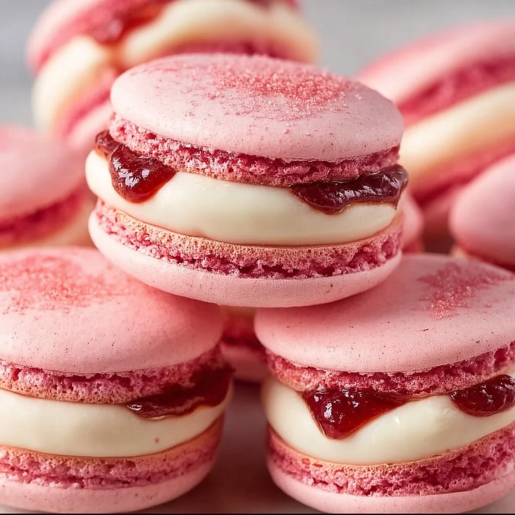 Strawberry Shortcake Macarons 6 Strawberry Shortcake Macarons