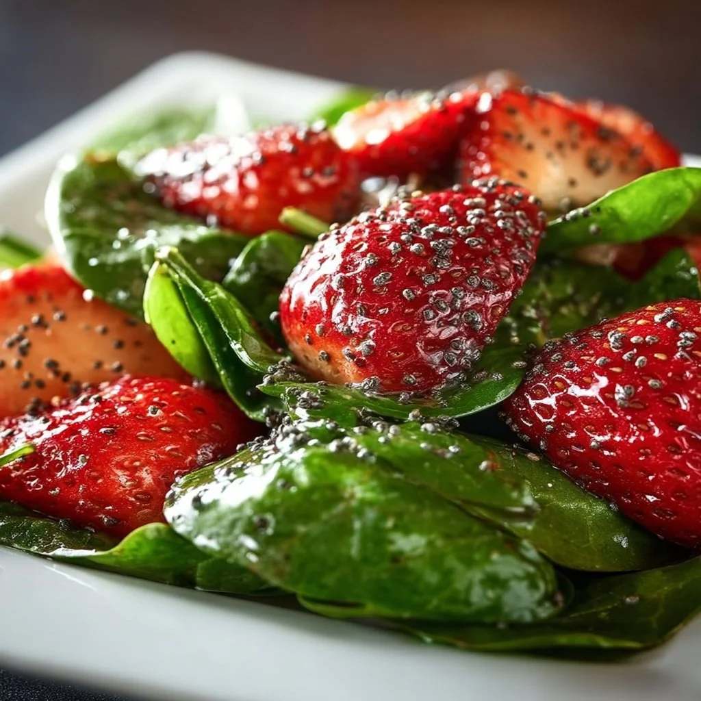Strawberry Spinach Salad 20 Strawberry Spinach Salad with Poppy Seed Dressing