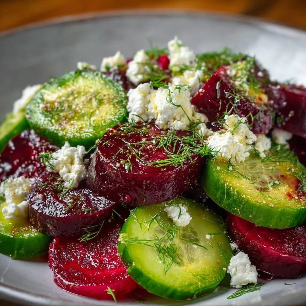 Vibrant Beet Salad 5 Vibrant beet salad with fresh greens, feta, and walnuts