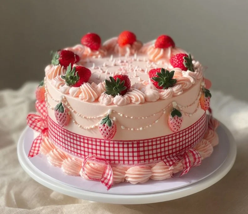 Vintage birthday cakes 28 Vintage Cakes | Guelph Cakes on Instagram: "For the sweetest little babe ๐๐" | Strawberry birthday cake, Birthday cakes, Vintage birthday cakes