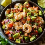 Avocado Salsa Shrimp Salad with fresh ingredients and vibrant colors.