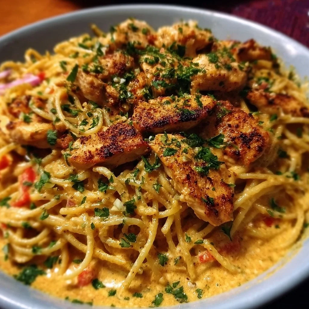 Bold Creamy Cajun Chicken Spaghetti