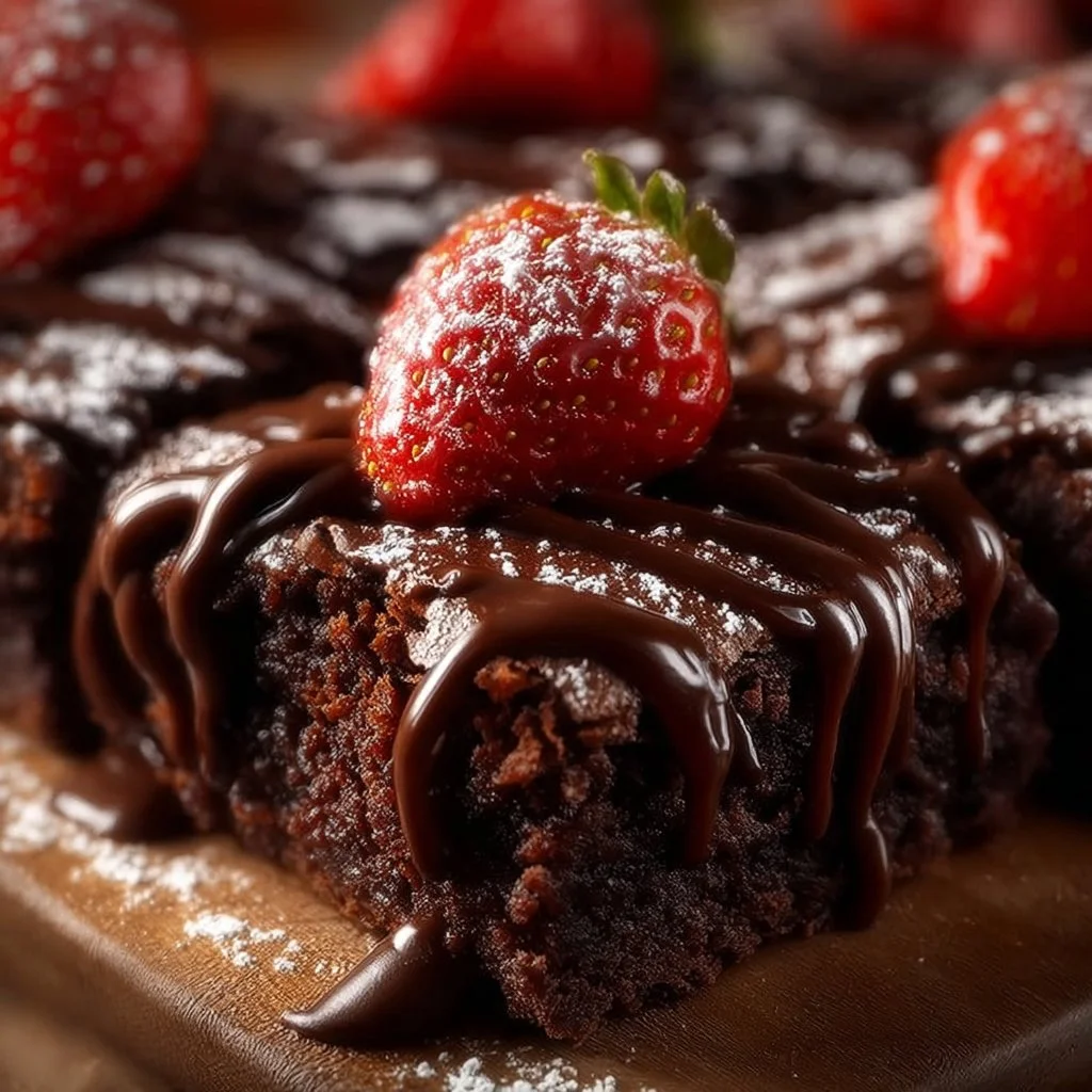 Chocolate Covered Strawberry Brownies
