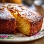 Classic Irish Tea Cake served on a plate with tea