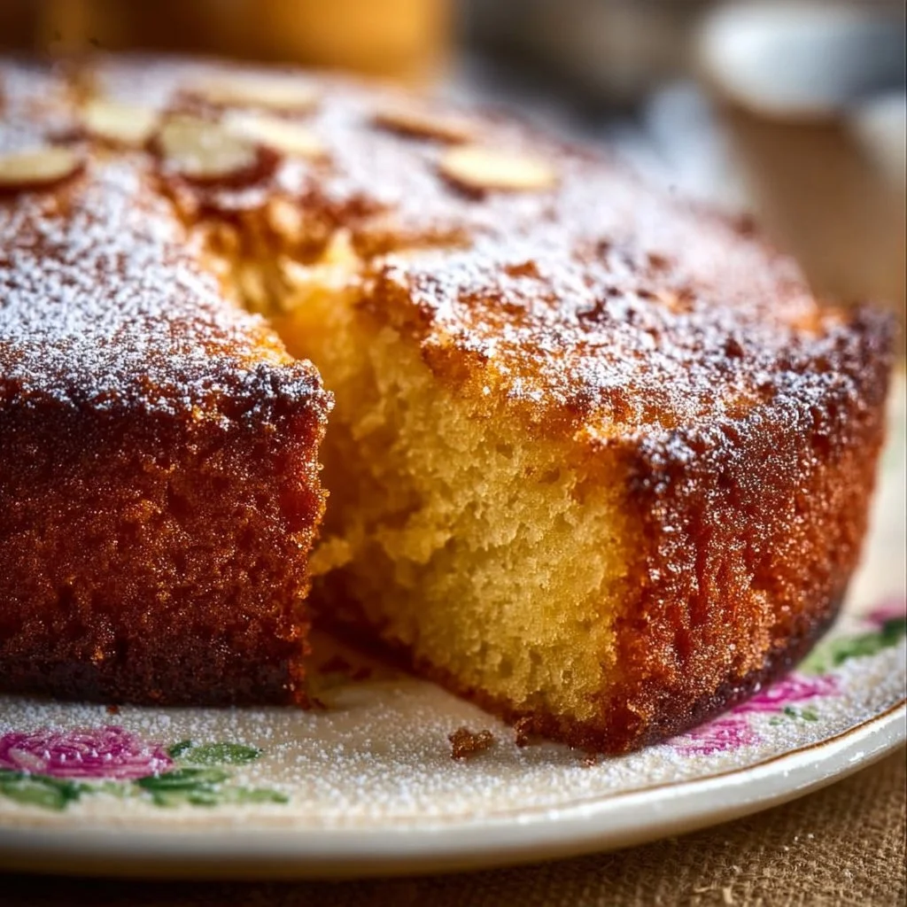 Classic Irish Tea Cake served on a plate with tea