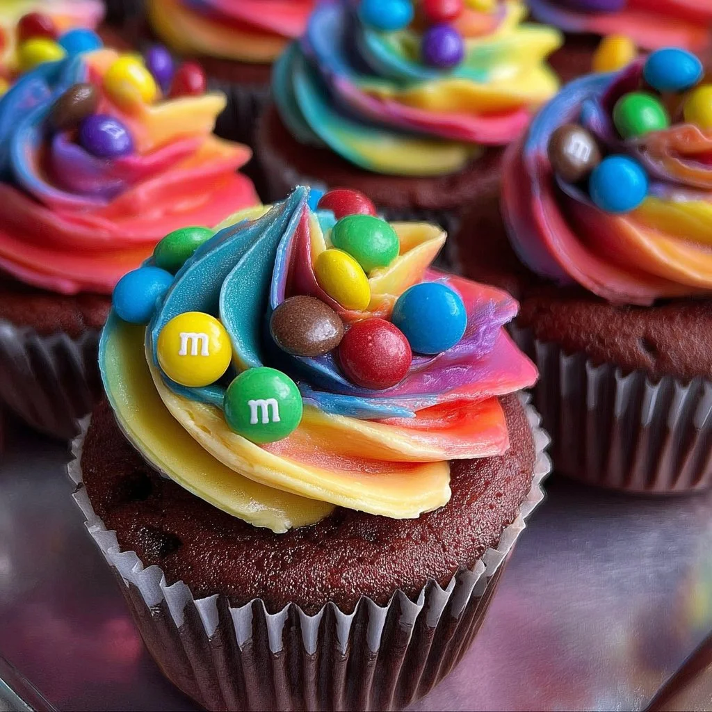 Colorful candy cupcake 7 Colorful candy cupcake ideas | Mm cupcakes, M&m cupcakes
