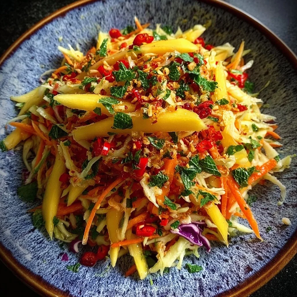 Crispy Spicy Thai Mango Slaw