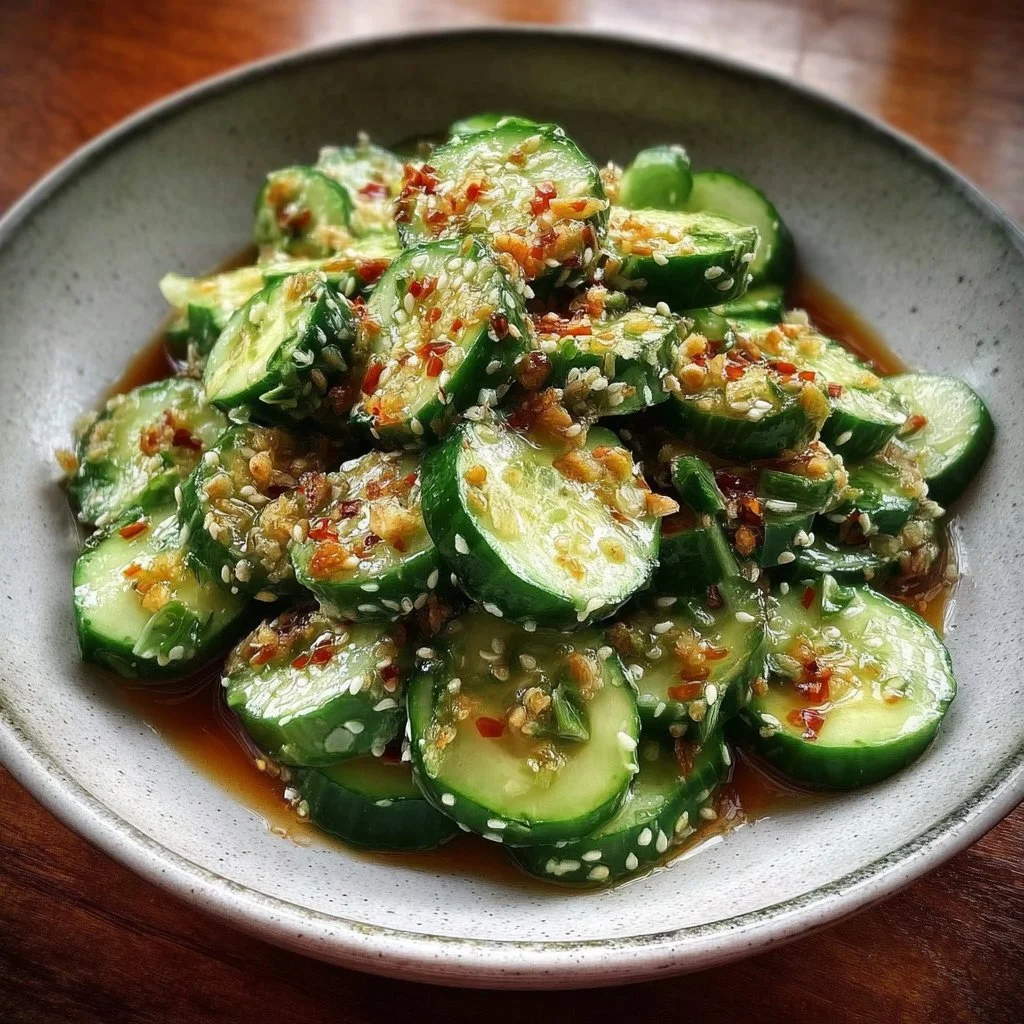 Cucumber Salad with Sesame-Ginger Dressing