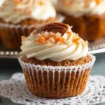 Delicious easy carrot cake cupcakes with cream cheese frosting