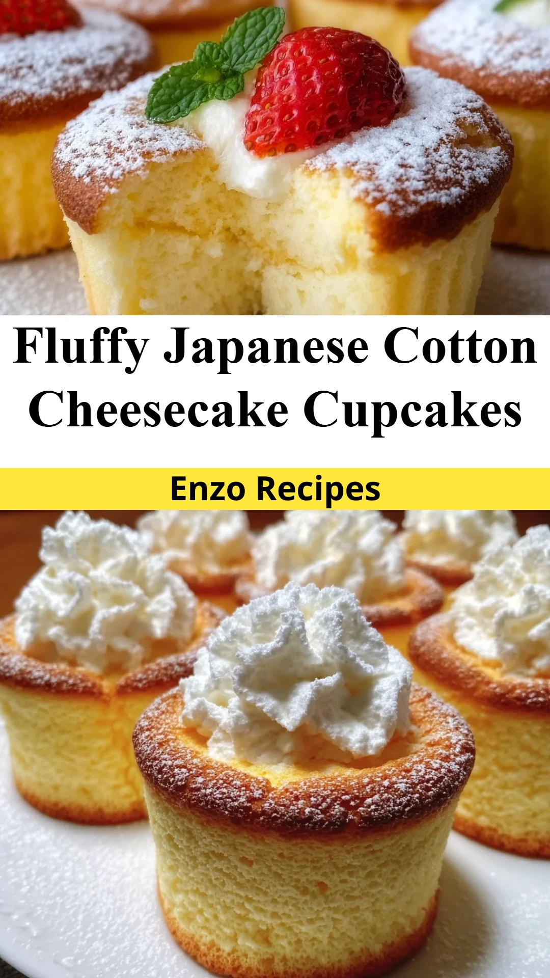 Fluffy Japanese Cotton Cheesecake Cupcakes