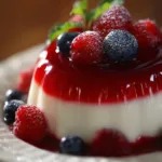 Delicious Greek Yogurt Jello dessert served in a bowl with fresh fruit.