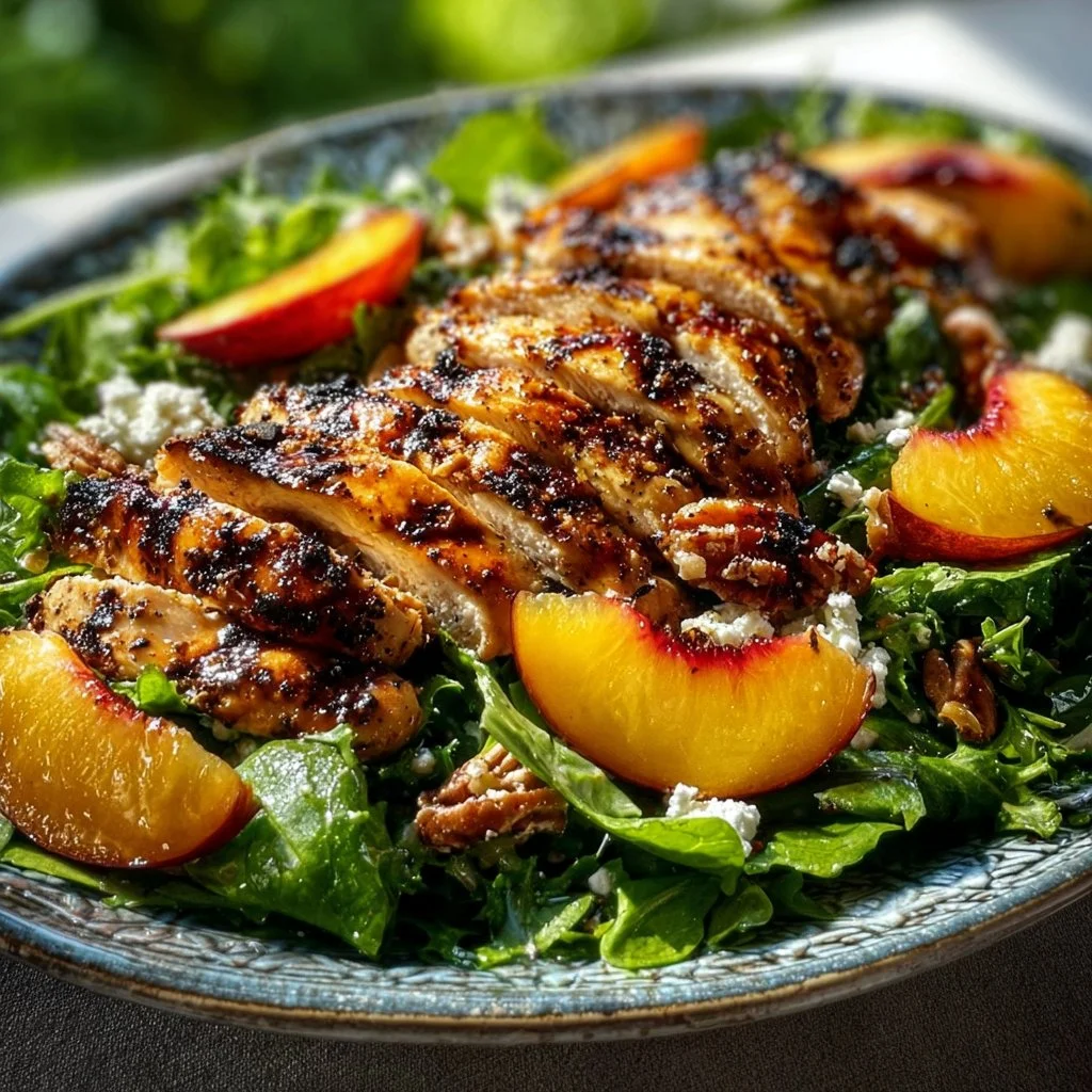Grilled Peach and Chicken Salad