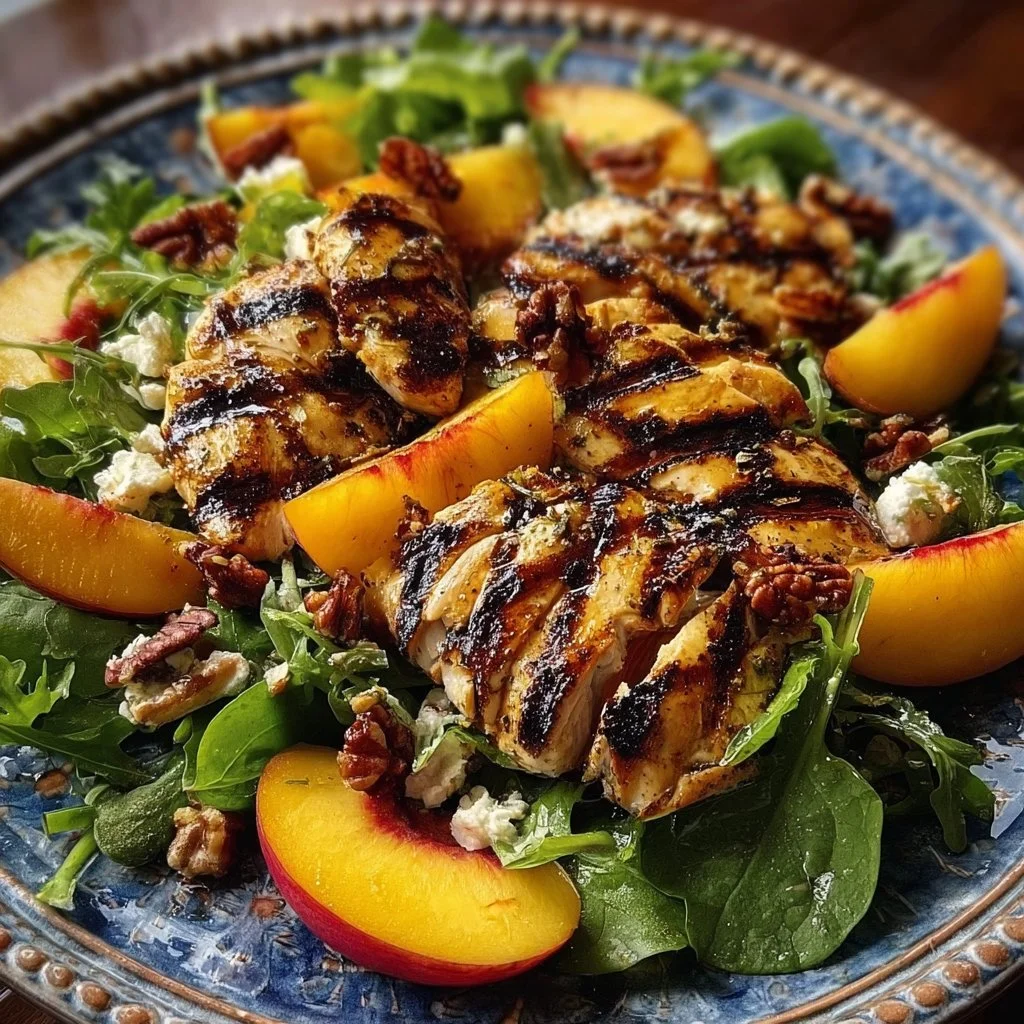Grilled Peach and Chicken Salad