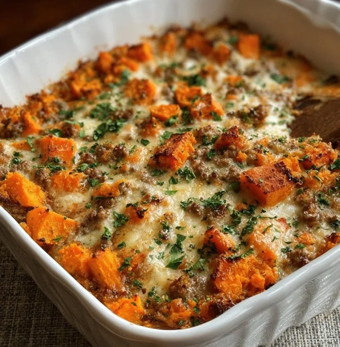 Ground Turkey Sweet Potato Bake