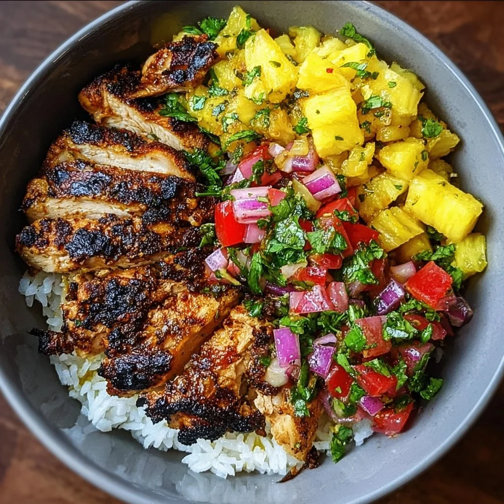 Jerk Chicken Bowl with Pineapple Salsa