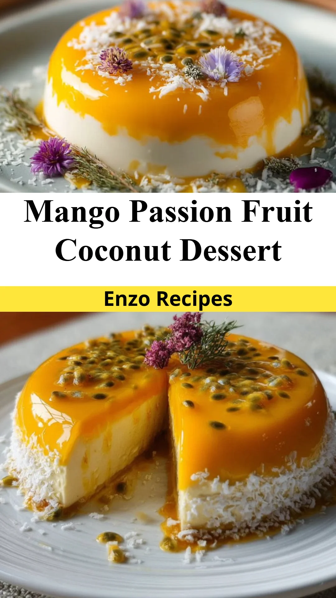 Mango Passion Fruit Coconut Dessert